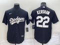 Men's Los Angeles Dodgers Clayton Kershaw #22 Black Replica Baseball Jerseys