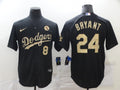 Men's Los Angeles Dodgers Kobe Bryant #8-24 Black Authentic Game Jerseys