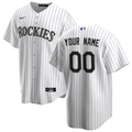 Men's Colorado Rockies White Home Replica Custom Jerseys
