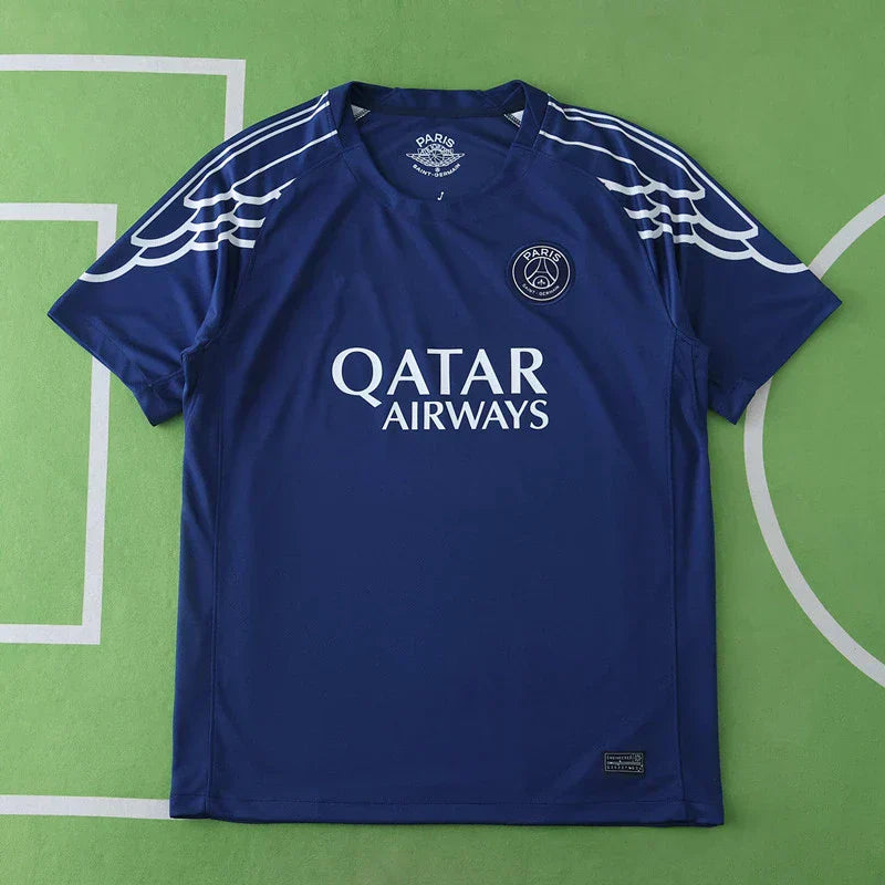 PSG 2024/25 Third Jersey – Navy Blue Wing Outline Kvaratskhelia Dembélé Fan Version