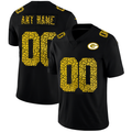 Custom1 Green Bay Packers Men's Leopard Print Fashion Vapor Limited Jerseys Black Stitched Football Jerseys