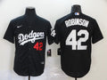 Men's Los Angeles Dodgers Jackie Robinson #42 Black Stitched Jerseys