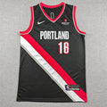 Men's Portland Trail Blazers Yang Hansen #16 Black Swingman Player Jersey - Icon Edition
