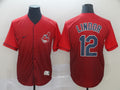 Men's Cleveland Guardians Francisco Lindor #12 Red Gradient Replica Jerseys