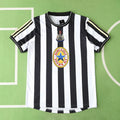 Newcastle United 1997-99 Home Retro Jersey – Black & White Stripe Brown Ale Fan Version