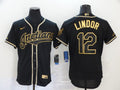 Men's Cleveland Guardians Francisco Lindor #12 Black Replica Player Jerseys