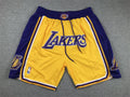 Men's Mitchell & Ness Los Angeles Lakers Yellow Throwback Authentic Pro Shorts1