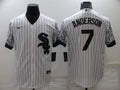 Men's Chicago White Sox Tim Anderson #7 White Fashion Stitched Jerseys