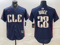 Men's Cleveland Guardians Tanner Bibee #28 Navy 2024 City Connect Limited Jerseys