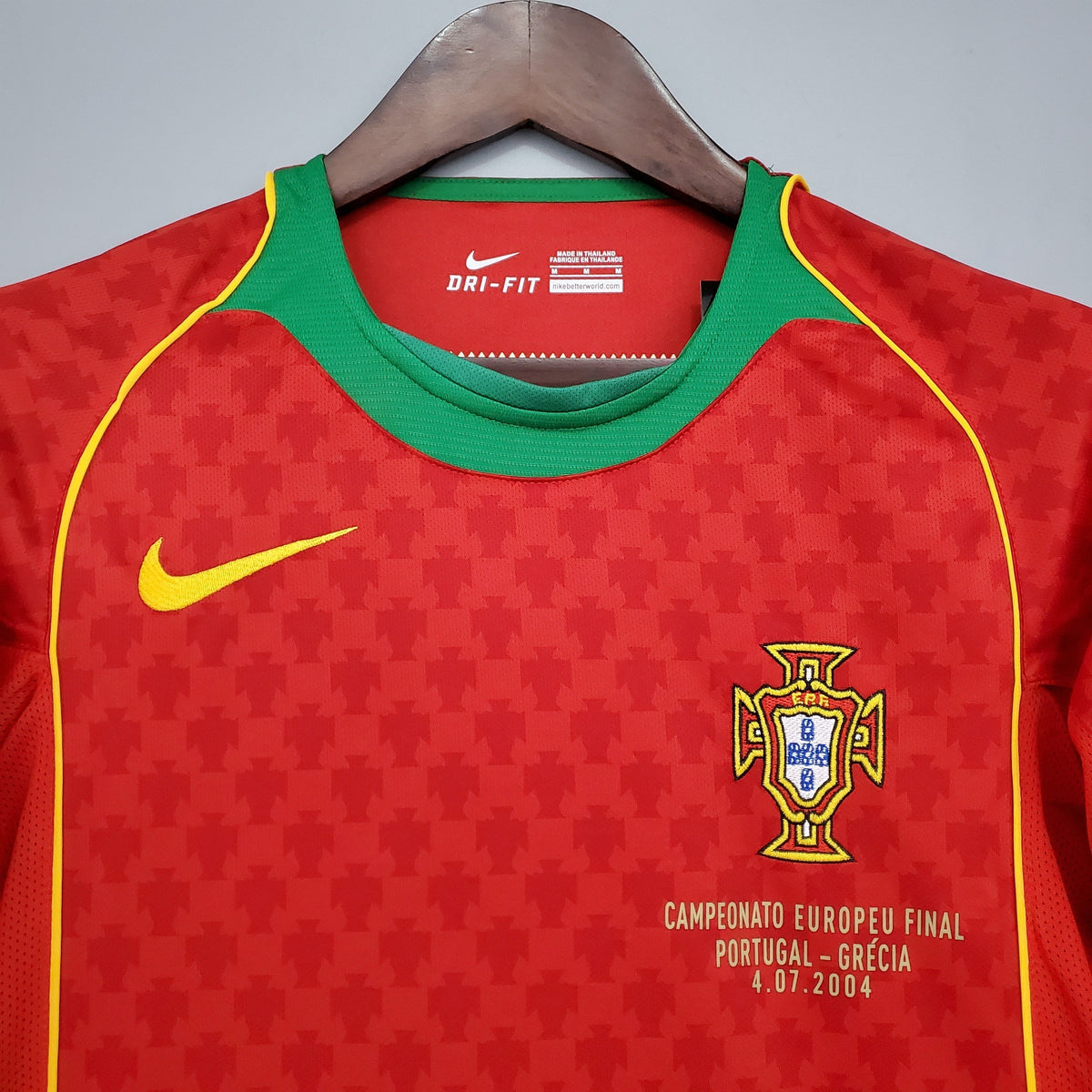 Portugal 2004 UEFA Euro Final Home Retro Soccer Jersey – Nike FPF Figo Ronaldo Deco Rui Costa Kit