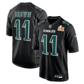 Men's Philadelphia Eagles A.J. Brown #11 Carbon Black Super Bowl LIX Fashion Game Player Jerseys