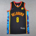 Men's Oklahoma City Thunder Jalen Williams #8 Black 2024/25 Swingman Player Jerseys - City Edition