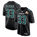 Men's Philadelphia Eagles Cooper DeJean #33 Carbon Black Super Bowl LIX Fashion Game Player Jerseys