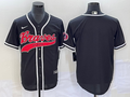 Men's Atlanta Braves Black Replica Blank Jerseys Joint Edition