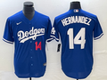 Men's Los Angeles Dodgers Enrique Hernandez #14 Blue Replica Player Jerseys