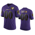Custom1 Baltimore Ravens Purple Team 25th Season Golden Limited Jerseys Stitched American Football Jerseys