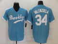 Men's Los Angeles Dodgers Fernando Valenzuela #34 Light Blue Replica Baseball Jerseys