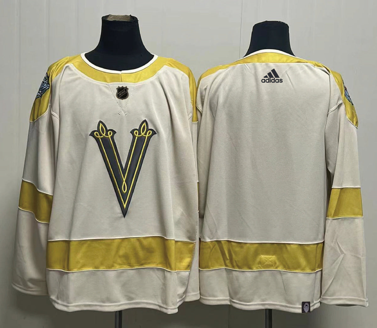Men's Vegas Golden Knights Cream 2024 NHL Winter Classic Primegreen Authentic Blank Jerseys