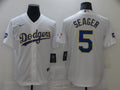 Men's Los Angeles Dodgers Corey Seager #5 White Replica Baseball Jerseys