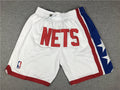 Men's Brooklyn Nets White Basketball Shorts1 Retro