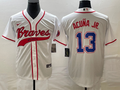 Men's Atlanta Braves Ronald Acuna Jr. #13 White Replica Player Jerseys Joint Edition