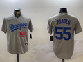 Men's Los Angeles Dodgers Albert Pujols #55 Gray Replica Baseball Jerseys