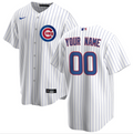 Men's Chicago Cubs White Home Replica Custom Jerseys