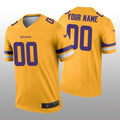 Custom1 Minnesota Vikings Gold Inverted Legend Jerseys Stitched Jerseys Football Jerseys