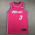 Men's Miami Heat Dwyane Wade #3 Pink Swingman Player Jerseys