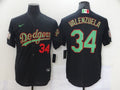 Men's Los Angeles Dodgers Fernando Valenzuela #34 Black Replica Game Jerseys
