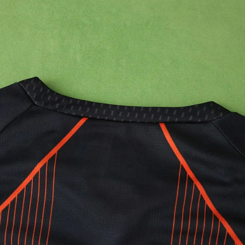 FC Barcelona Retro Concept Fan Jersey 2025/26 — Black & Orange Radiant Stripe Edition