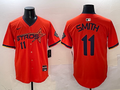 Men's Houston Astros Cam Smith #11 Orange 2025 City Connect Limited Player Jerseys