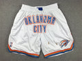 Men's Oklahoma City Thunder White Association Edition Pocket Shorts1