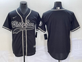 Men's Chicago White Sox Black Replica Blank Jerseys Joint Edition