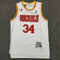 Men's Houston Rockets Hakeem Olajuwon #34 White Hardwood Classics Swingman Jerseys