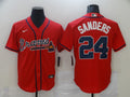 Men's Atlanta Braves Deion Sanders #24 Red Replica Player Jerseys