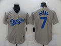 Men's Los Angeles Dodgers Julio Urias #7 Gray Replica Baseball Jerseys