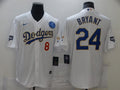 Men's Los Angeles Dodgers Kobe Bryant #8-24 White Alternate Game Jerseys