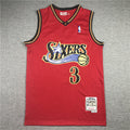 Men's Philadelphia 76ers Allen Iverson Red Hardwood Classics Swingman Jerseys