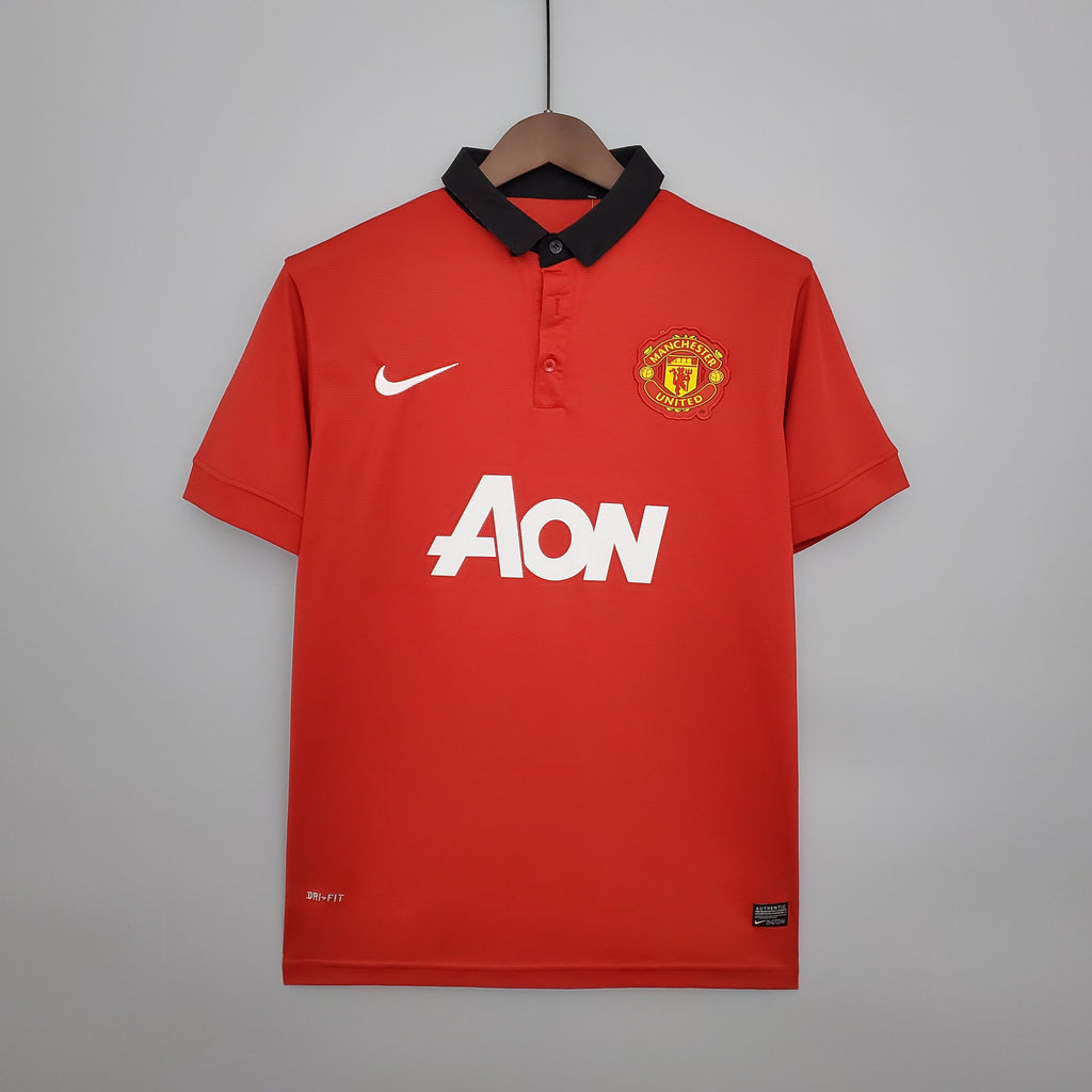 Manchester United 2013-14 Home Jersey – Red Nike AON Dri-FIT Fan Version Premier League Football Shirt