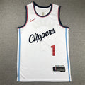 Men's LA Clippers James Harden #1 White Swingman Player Jerseys
