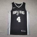 Men's San Antonio Spurs De'Aaron Fox #4 Black Swingman Jerseys - Icon Edition