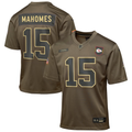 Youth Kansas City Chiefs Patrick Mahomes Nike Olive 2025 Salute to Service Game Jersey