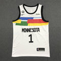 Anthony Edwards #1 Minnesota Timberwolves White 2022-23 City Edition Swingman Jersey – Nike Rainbow Stripe
