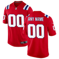 Custom1 New England Patriots Red Alternate Jerseys