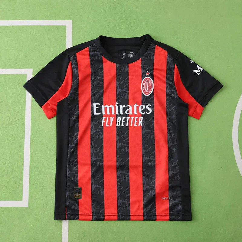 AC Milan 2025/26 Home Kids Kit | Children's Football Jersey