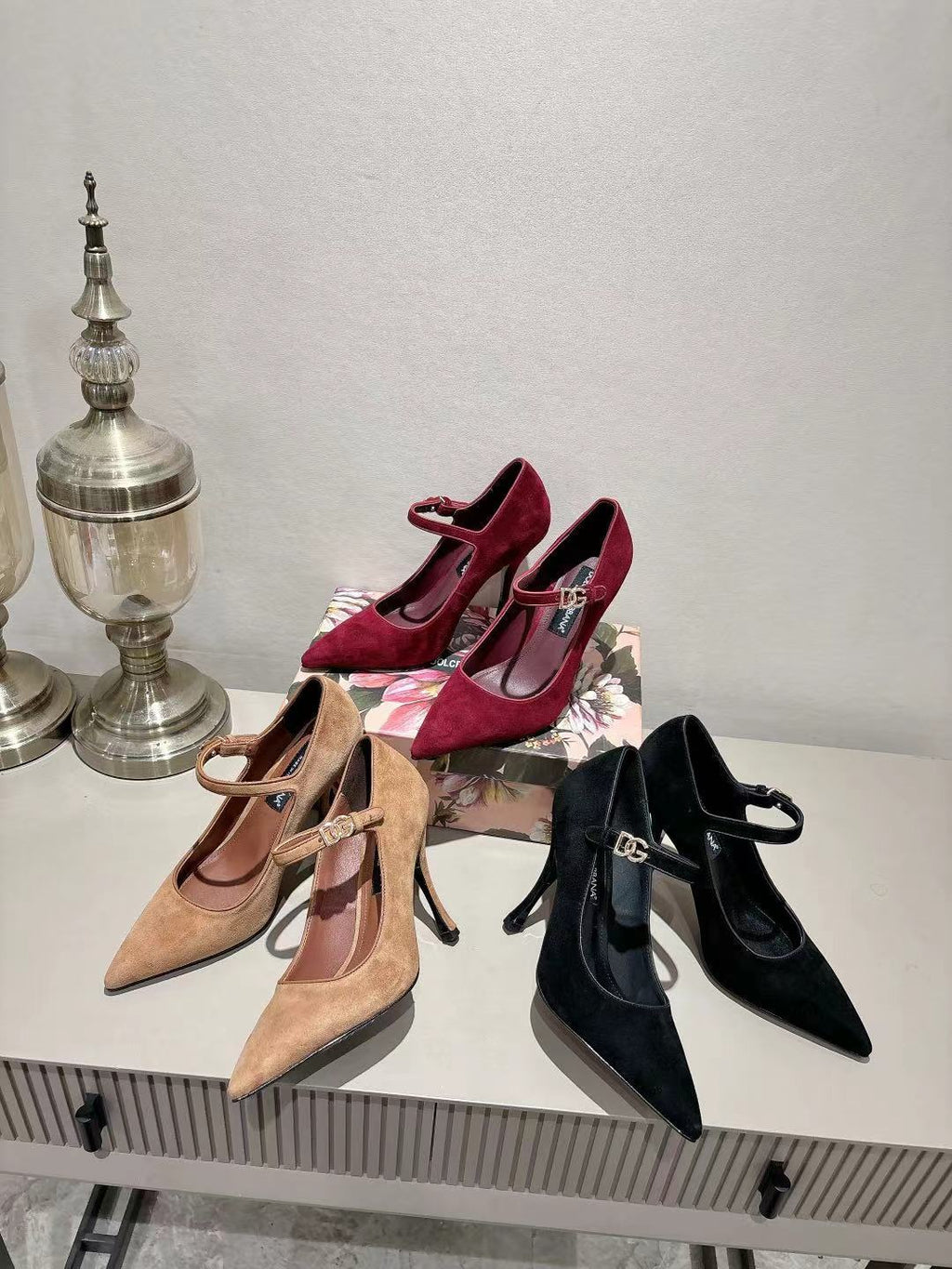 Dolce & Gabbana DG Women's Pointed-Toe Leather Heels