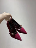 Dolce & Gabbana DG Women's Pointed-Toe Leather Heels