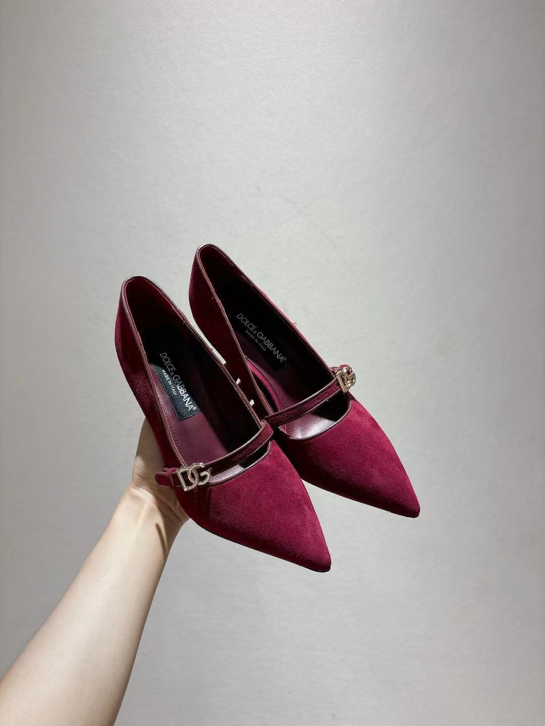 Dolce & Gabbana DG Women's Pointed-Toe Leather Heels