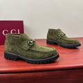 Gucci Men's Horsebit Chunky Ankle Boots Green